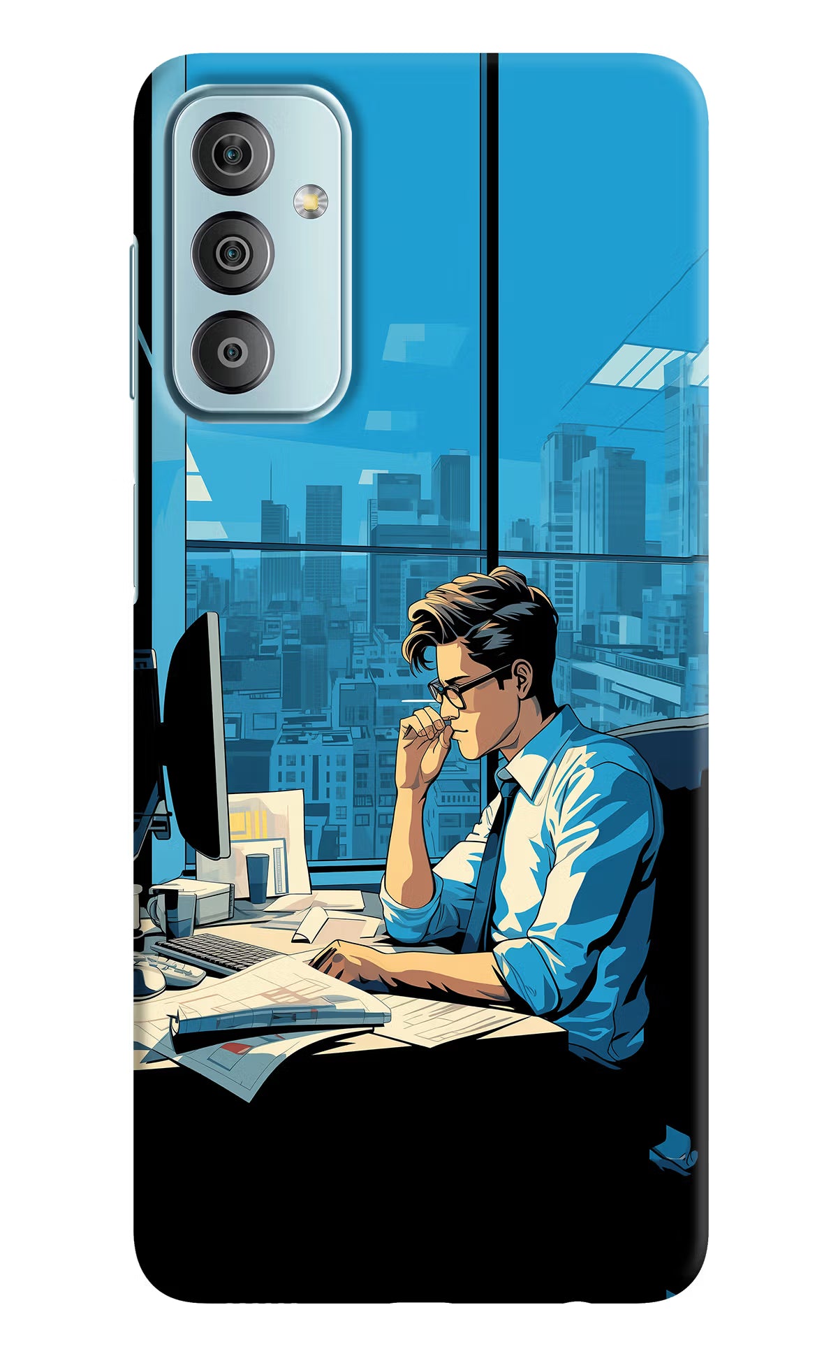 Focused Hustler (AI Generated) Samsung F23 5G Hard Case Back Cover by Casekaro