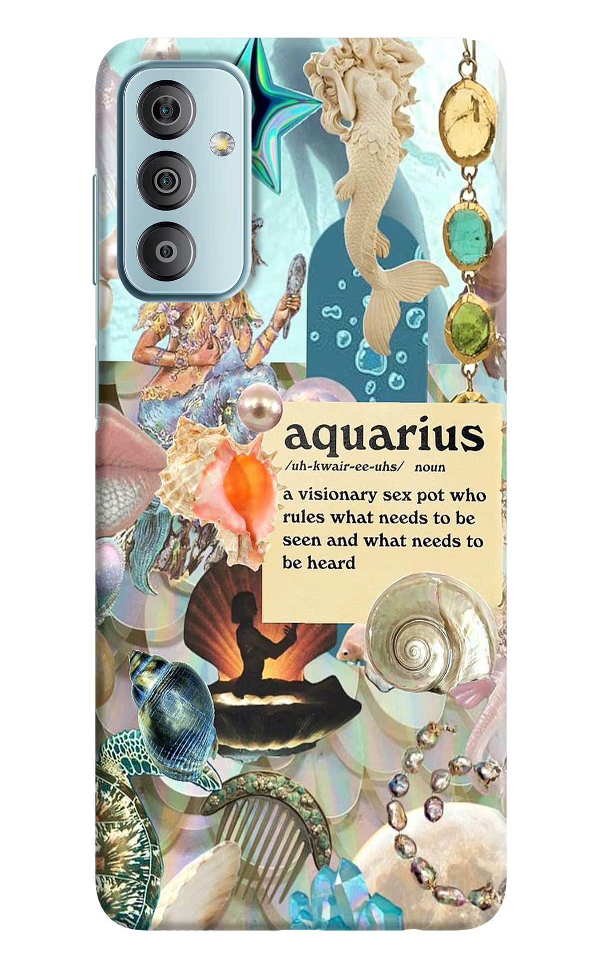 Aquarius Zodiac Samsung F23 5G Hard Case Back Cover by Casekaro