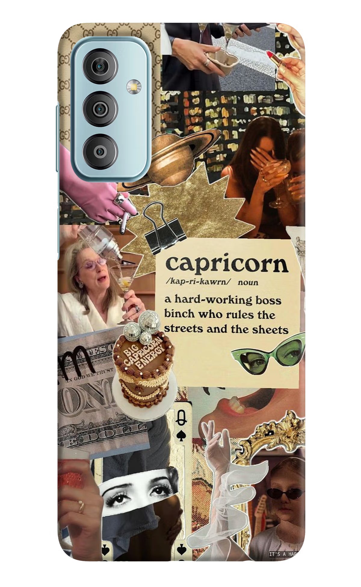 Capricorn Zodiac Samsung F23 5G Hard Case Back Cover by Casekaro