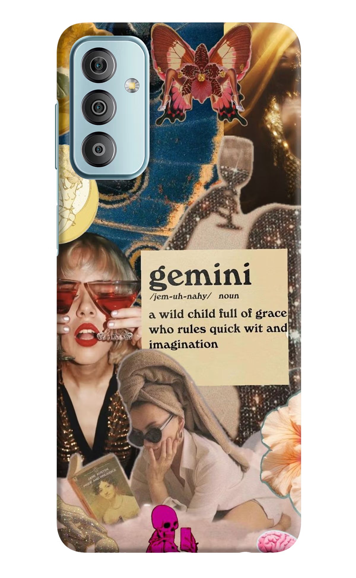 Gemini Zodiac Samsung F23 5G Hard Case Back Cover by Casekaro