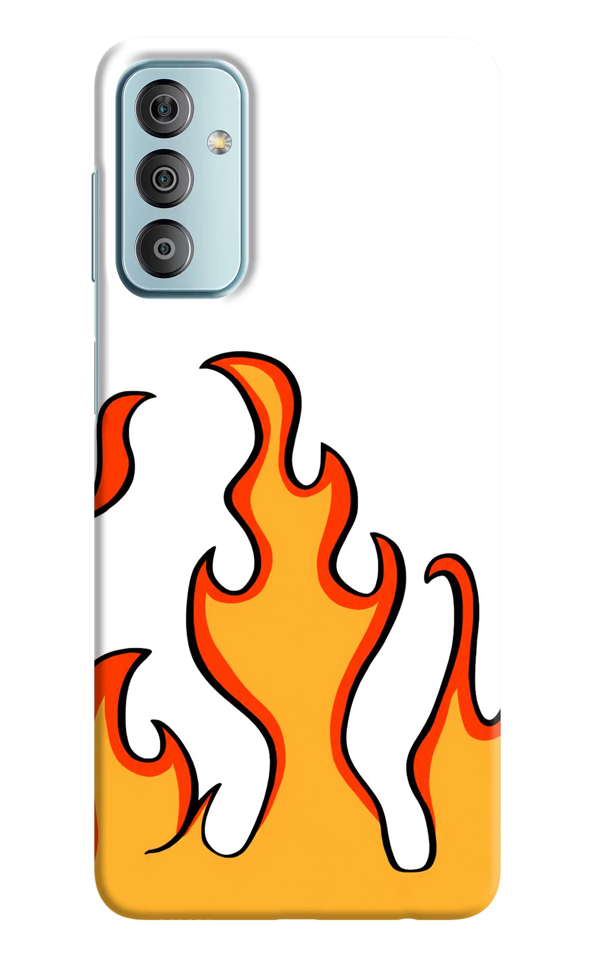 Fired Up – White Samsung F23 5G Hard Case Back Cover by Casekaro