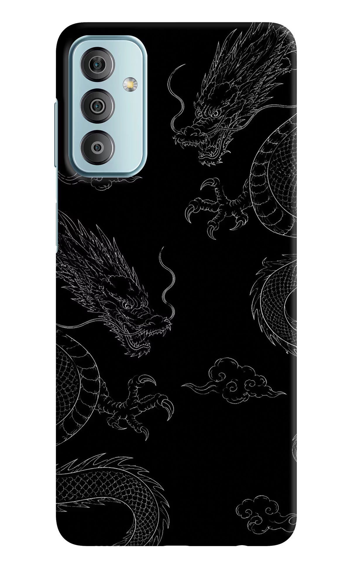 Twin Dragons Samsung F23 5G Hard Case Back Cover by Casekaro