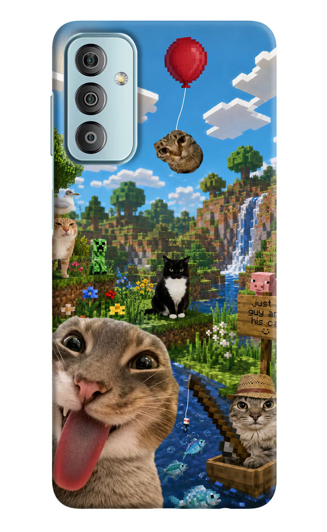 Minecraft Cat Chaos Samsung F23 5G Hard Case Back Cover by Casekaro