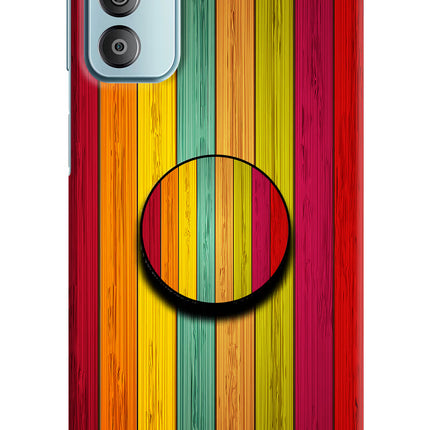 Multicolor Wooden Samsung F23 5G Pop Case by Casekaro