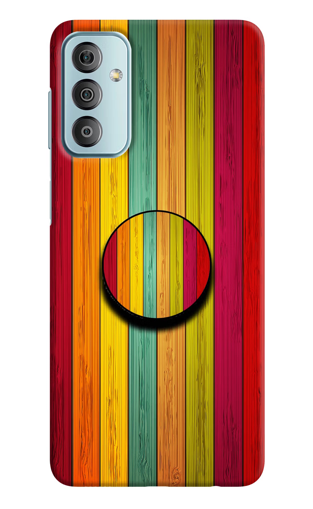 Multicolor Wooden Samsung F23 5G Pop Case by Casekaro