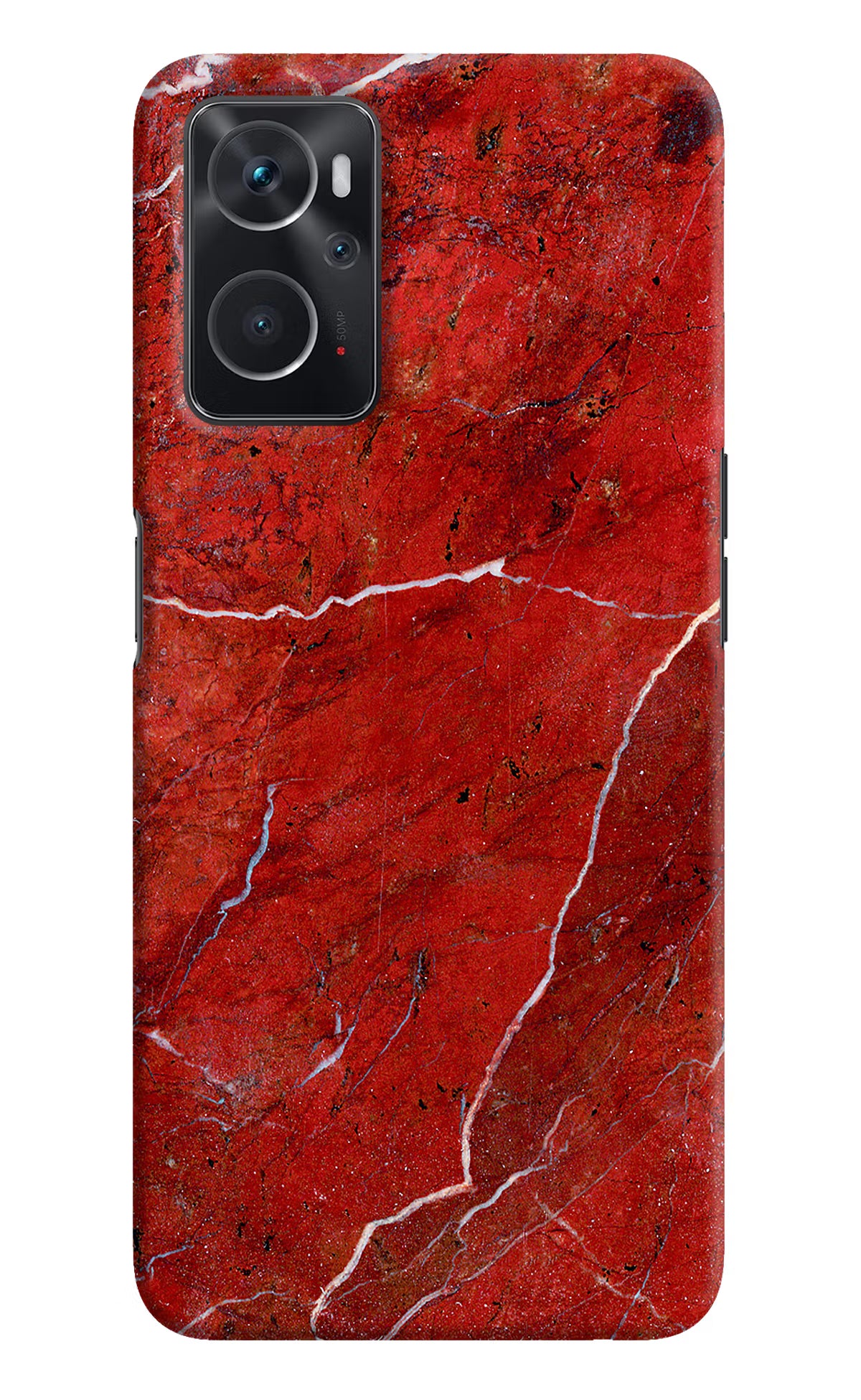 Red Marble Design Oppo K10 4G Hard Case Back Cover by Casekaro