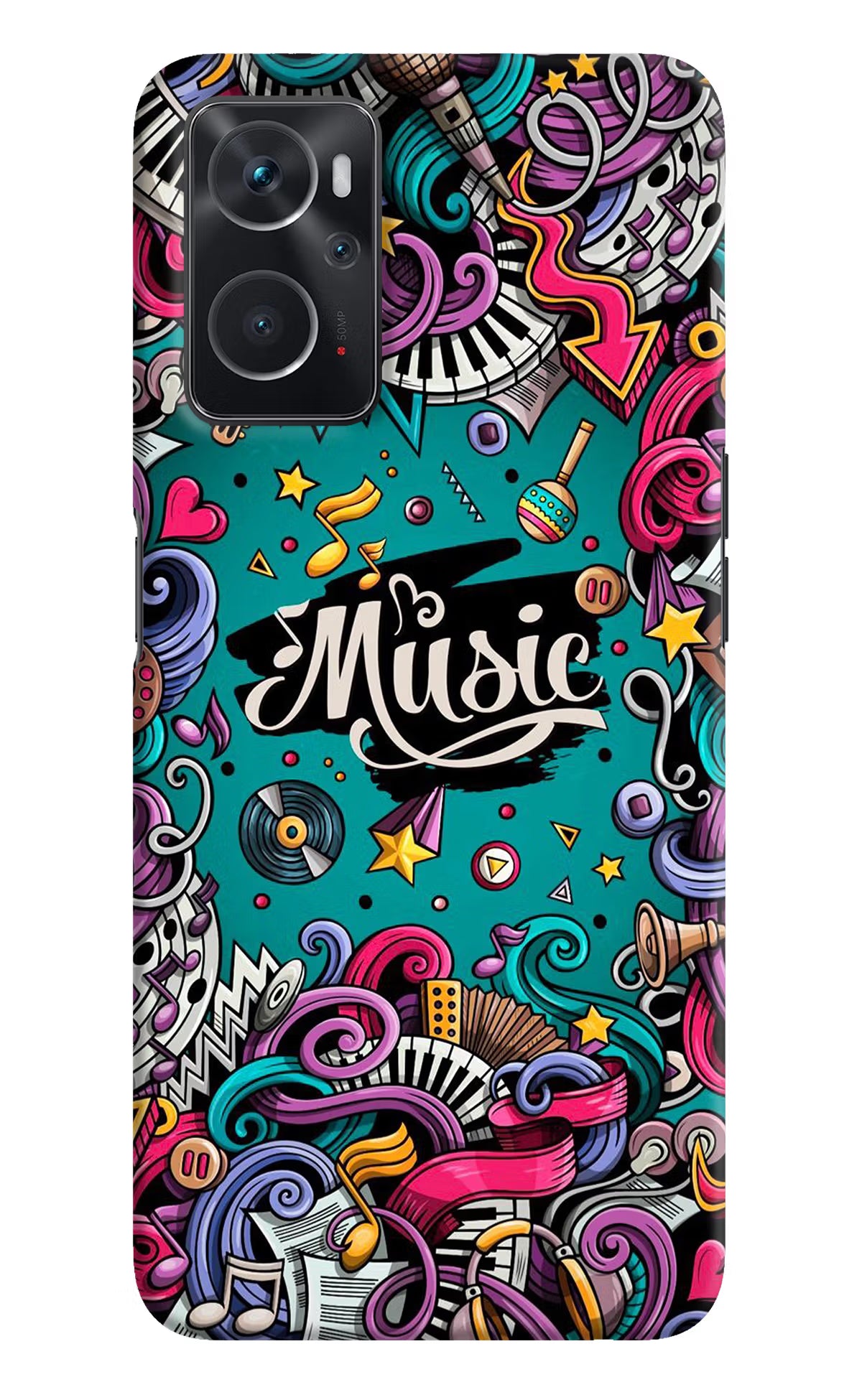 Music Graffiti Oppo K10 4G Hard Case Back Cover by Casekaro