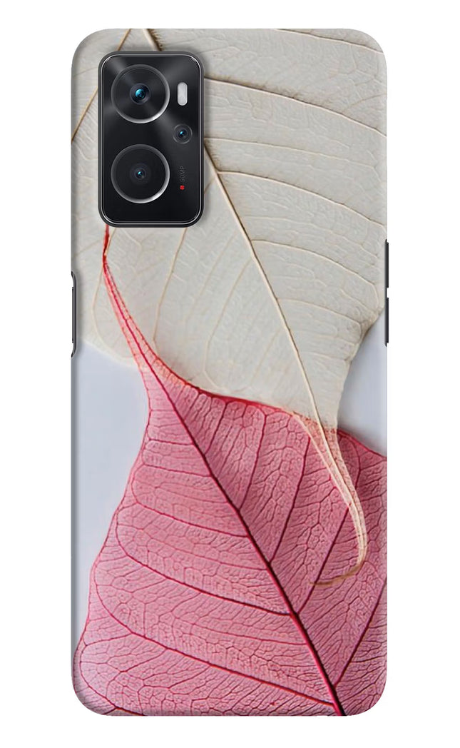 White Pink Leaf Oppo K10 4G Hard Case Back Cover by Casekaro