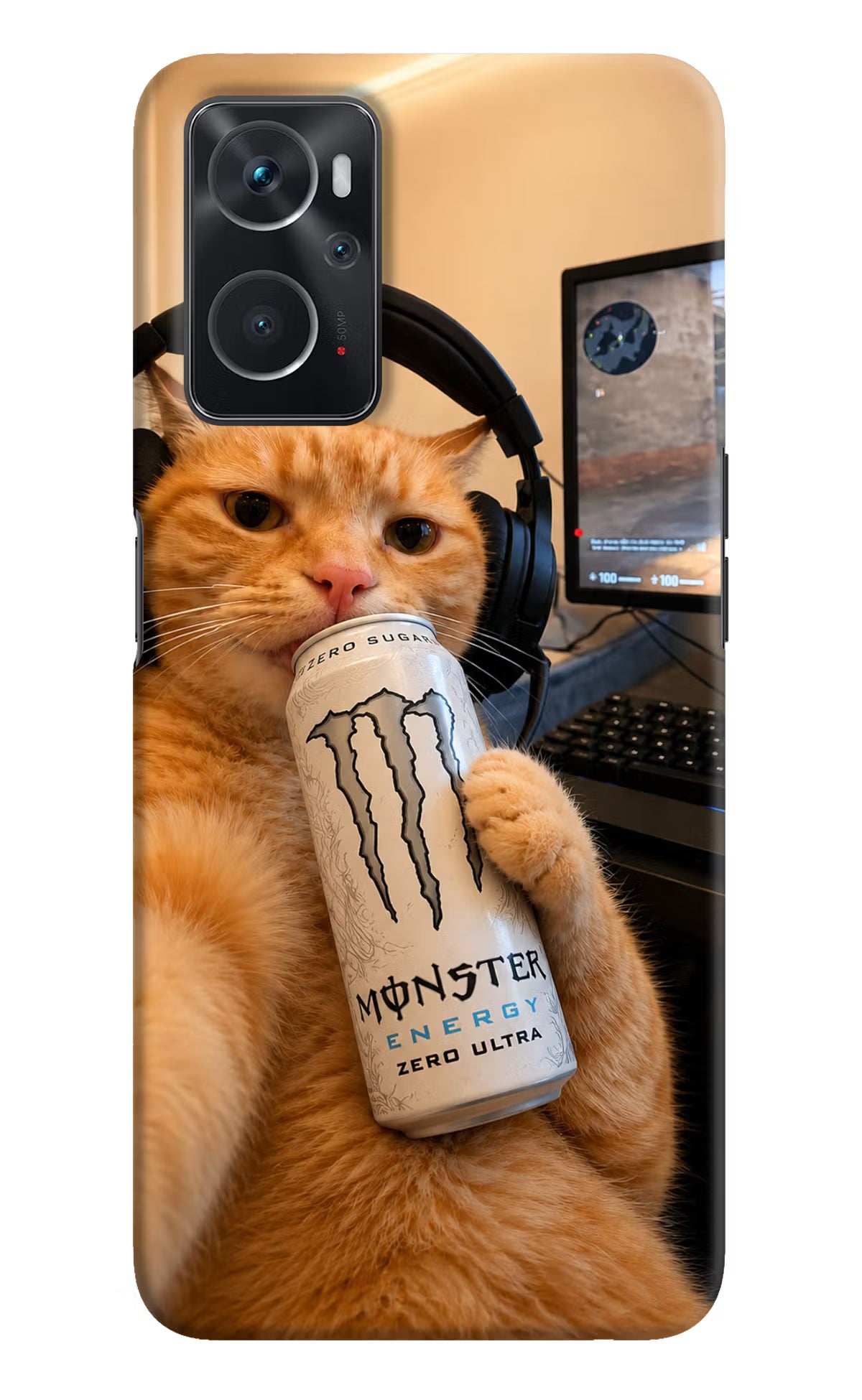 Gamer Cat Energy Oppo K10 4G Back Cover
