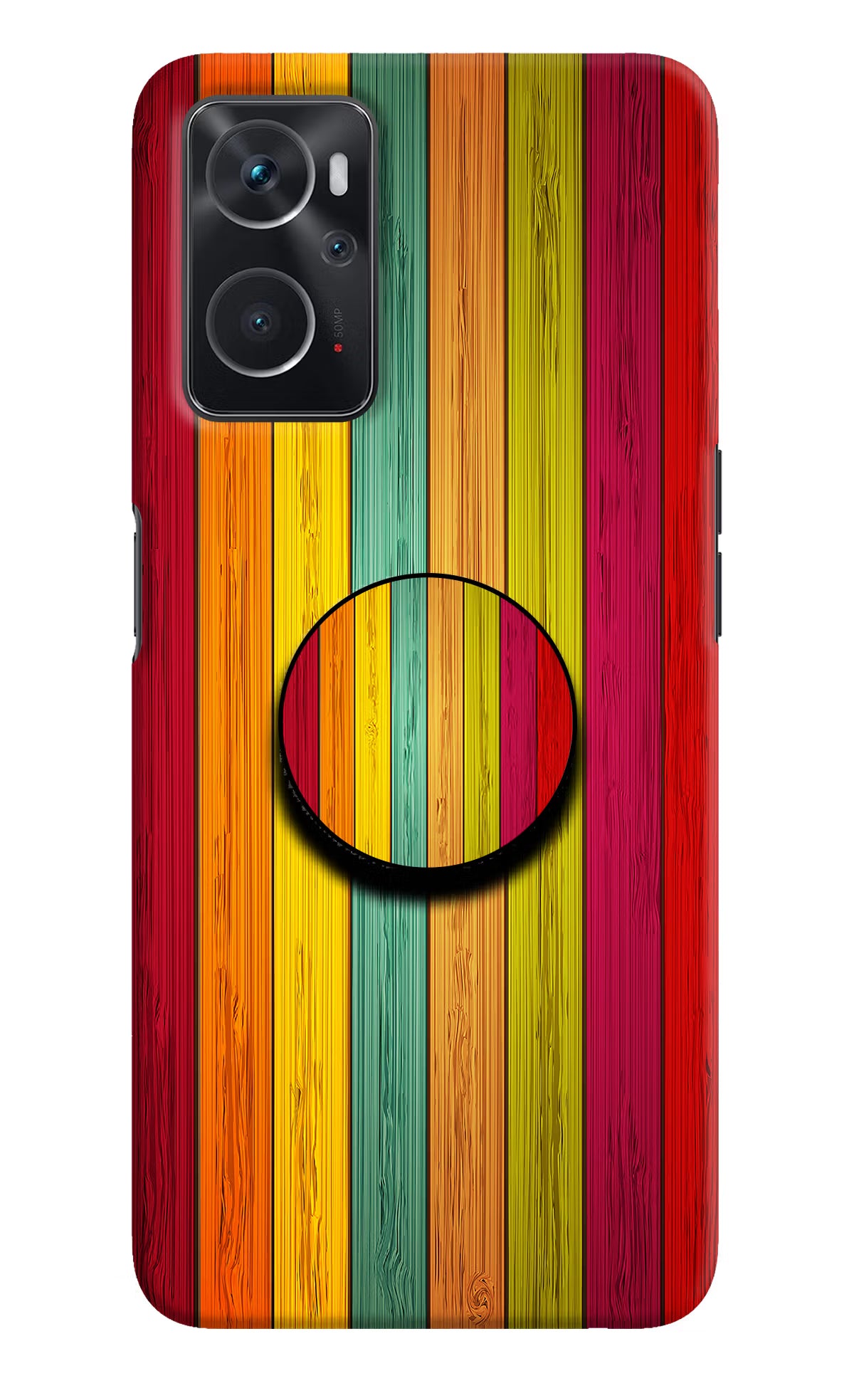 Multicolor Wooden Oppo K10 4G Pop Case by Casekaro