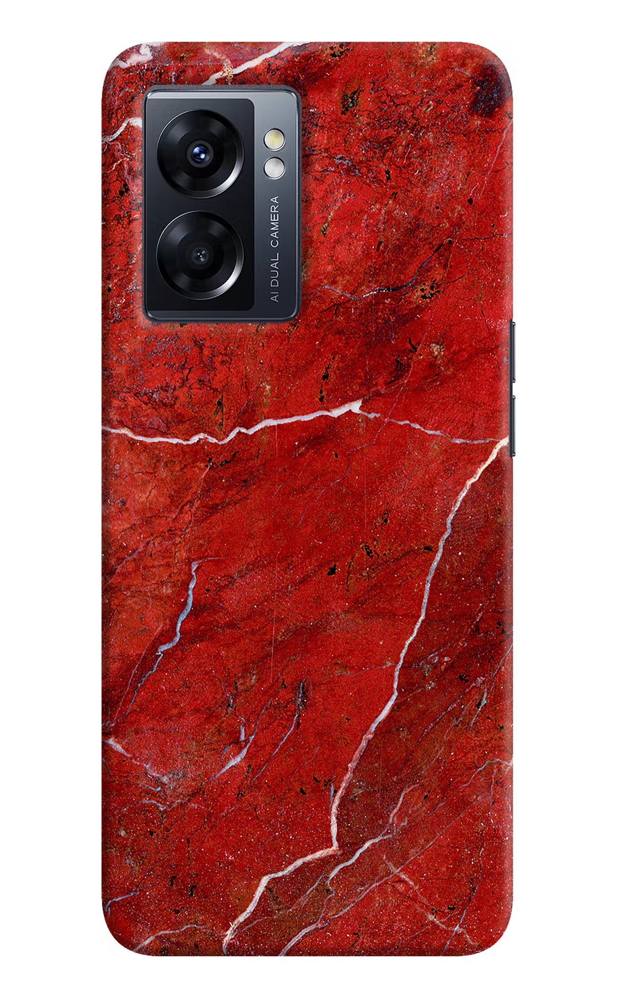 Red Marble Design Oppo K10 5G Hard Case Back Cover by Casekaro