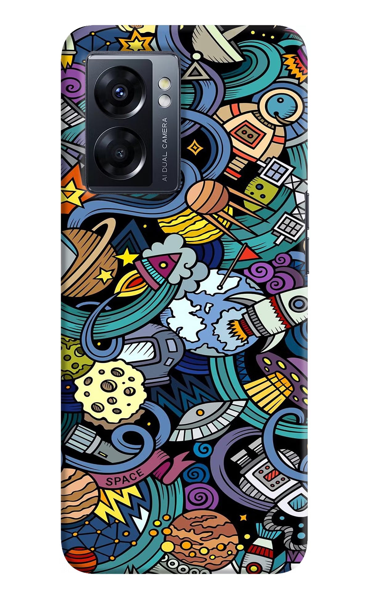 Space Abstract Oppo K10 5G Hard Case Back Cover by Casekaro