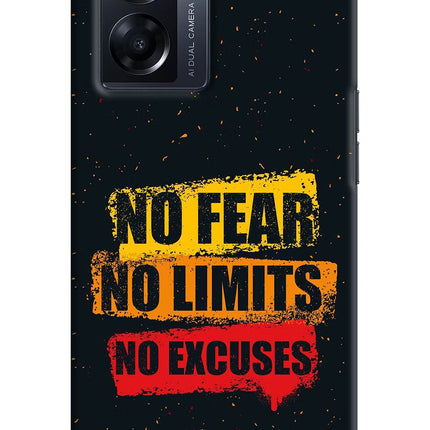 No Fear No Limits No Excuse Oppo K10 5G Hard Case Back Cover by Casekaro