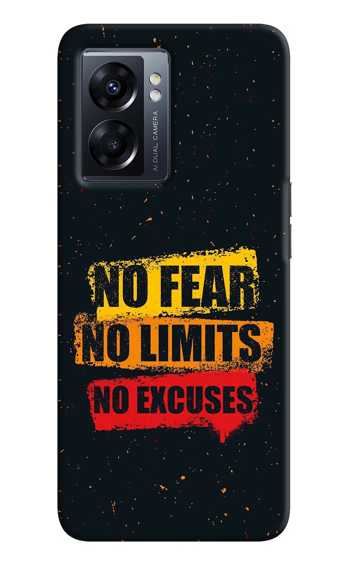 No Fear No Limits No Excuse Oppo K10 5G Hard Case Back Cover by Casekaro