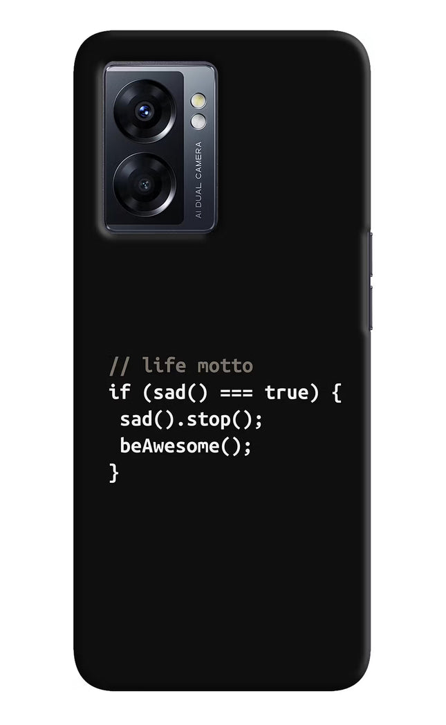 Life Motto Code Oppo K10 5G Hard Case Back Cover by Casekaro