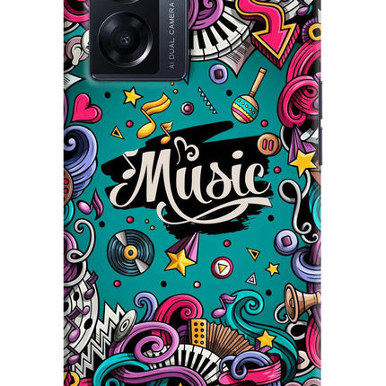 Music Graffiti Oppo K10 5G Hard Case Back Cover by Casekaro