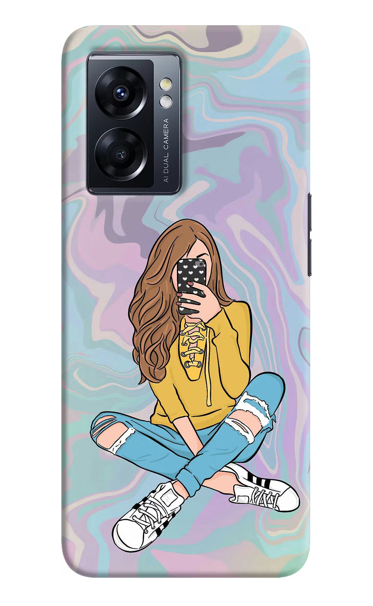Selfie Girl Oppo K10 5G Hard Case Back Cover by Casekaro