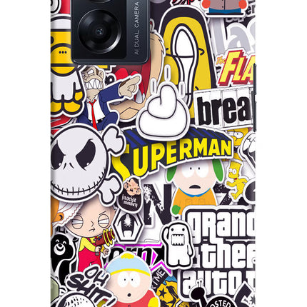 Sticker Bomb Oppo K10 5G Hard Case Back Cover by Casekaro