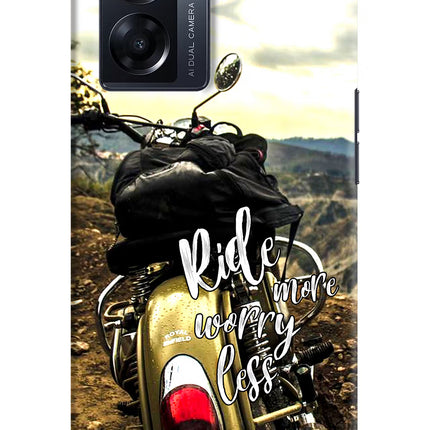 Ride More Worry Less Oppo K10 5G Hard Case Back Cover by Casekaro