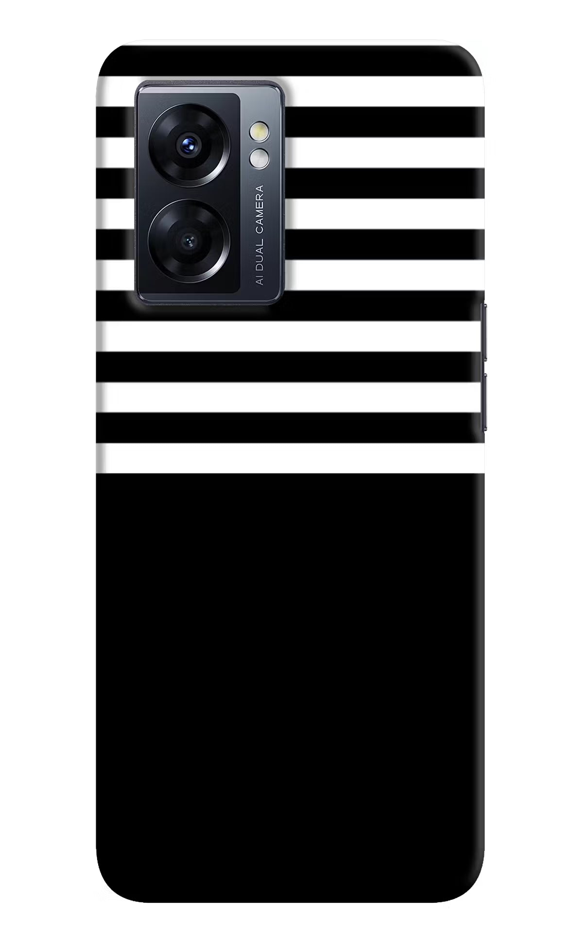 Black and White Print Oppo K10 5G Hard Case Back Cover by Casekaro
