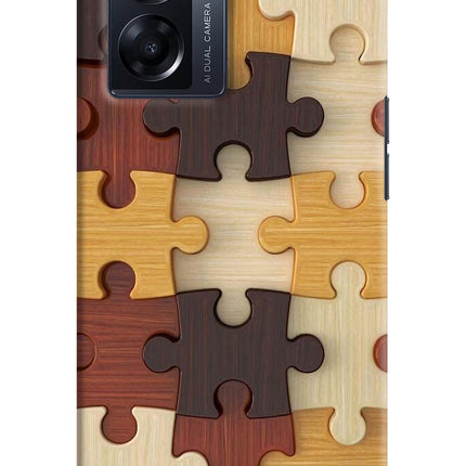 Wooden Puzzle Oppo K10 5G Hard Case Back Cover by Casekaro