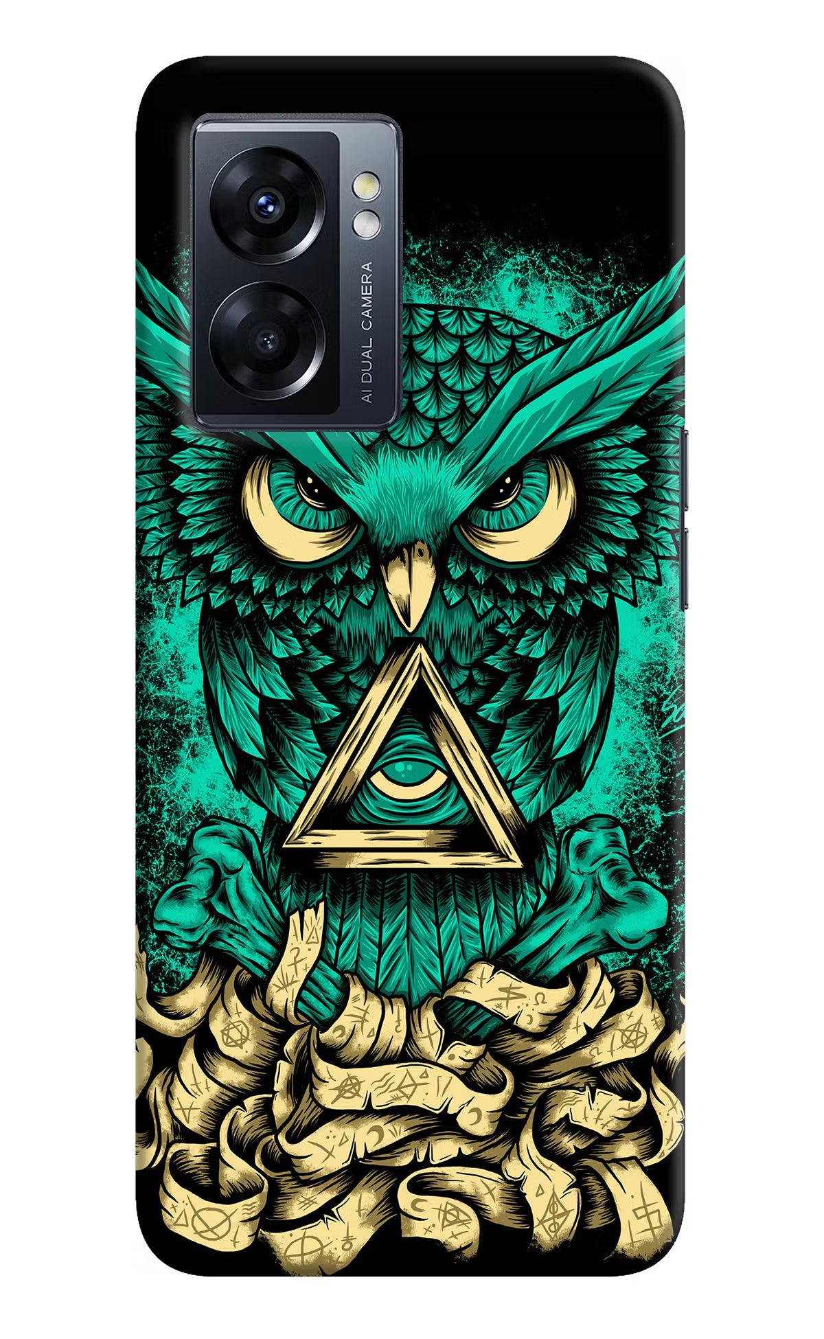 Green Owl Oppo K10 5G Hard Case Back Cover by Casekaro
