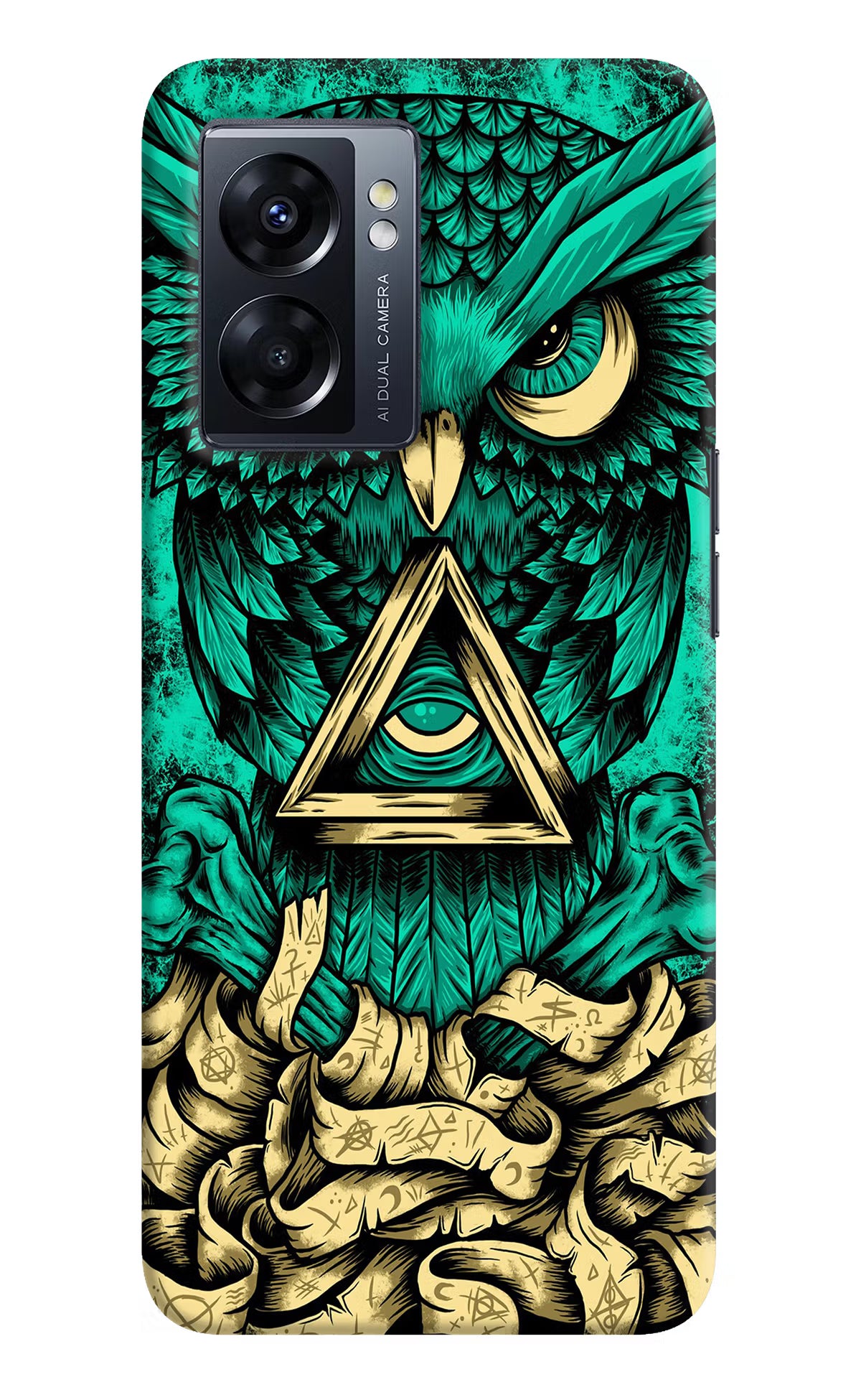 Green Owl Oppo K10 5G Hard Case Back Cover by Casekaro