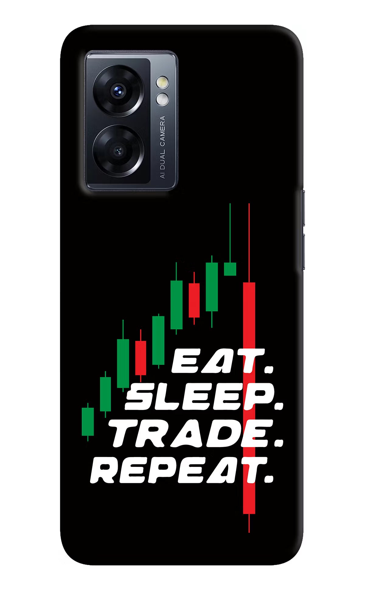 Eat Sleep Trade Repeat Oppo K10 5G Hard Case Back Cover by Casekaro