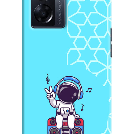 Cute Astronaut Chilling Oppo K10 5G Hard Case Back Cover by Casekaro