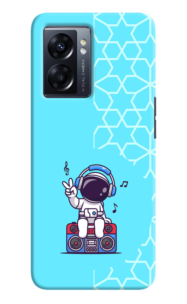 Cute Astronaut Chilling Oppo K10 5G Hard Case Back Cover by Casekaro