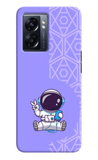 Cute Astronaut Chilling Oppo K10 5G Hard Case Back Cover by Casekaro