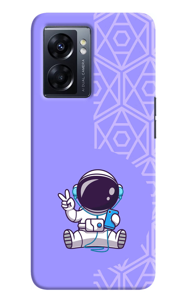 Cute Astronaut Chilling Oppo K10 5G Hard Case Back Cover by Casekaro