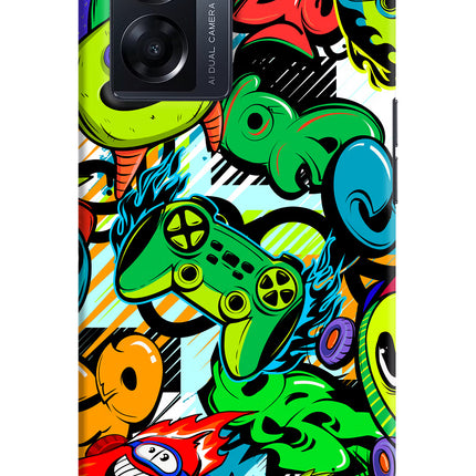 Game Doodle Oppo K10 5G Hard Case Back Cover by Casekaro