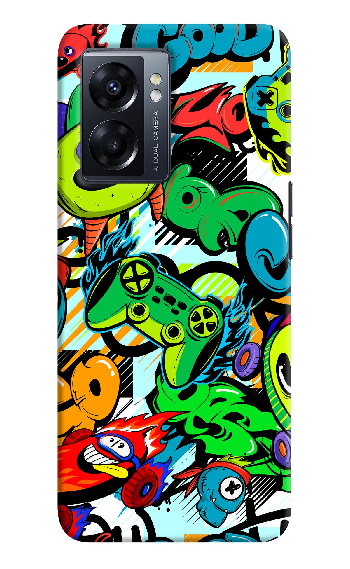 Game Doodle Oppo K10 5G Hard Case Back Cover by Casekaro