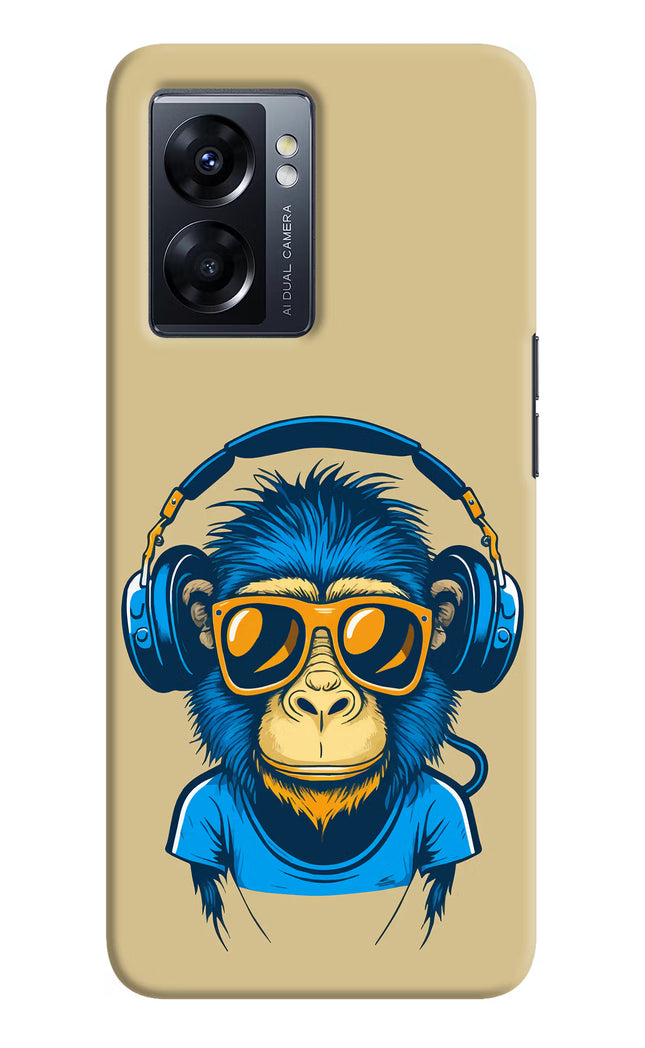 Monkey Headphone Oppo K10 5G Hard Case Back Cover by Casekaro