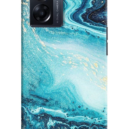 Blue Glitter Marble Oppo K10 5G Hard Case Back Cover by Casekaro
