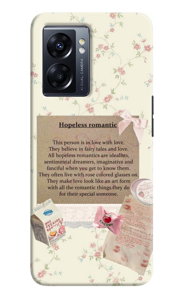 Hopeless Romantic Oppo K10 5G Hard Case Back Cover by Casekaro