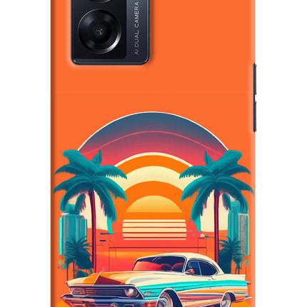 Palm Drive 80s Oppo K10 5G Hard Case Back Cover by Casekaro