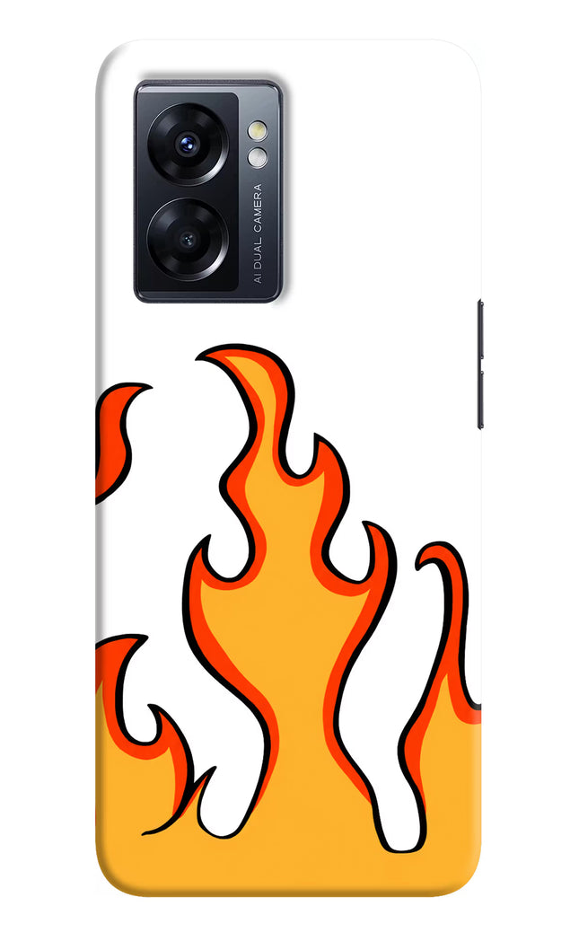 Fired Up – White Oppo K10 5G Hard Case Back Cover by Casekaro