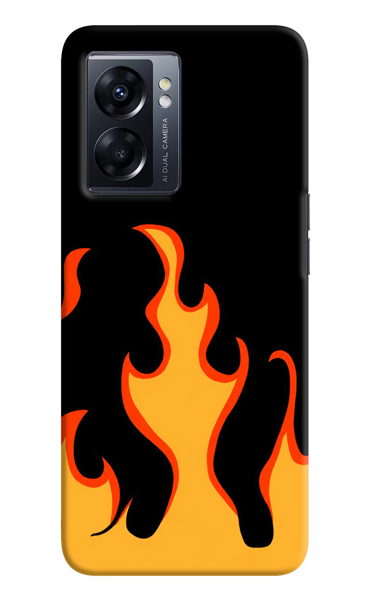 Fired Up – Black Oppo K10 5G Hard Case Back Cover by Casekaro