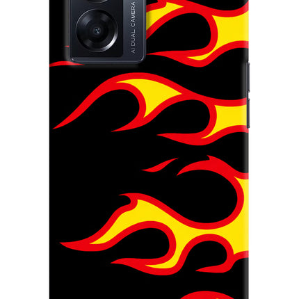 Side Sweep Flames Oppo K10 5G Hard Case Back Cover by Casekaro
