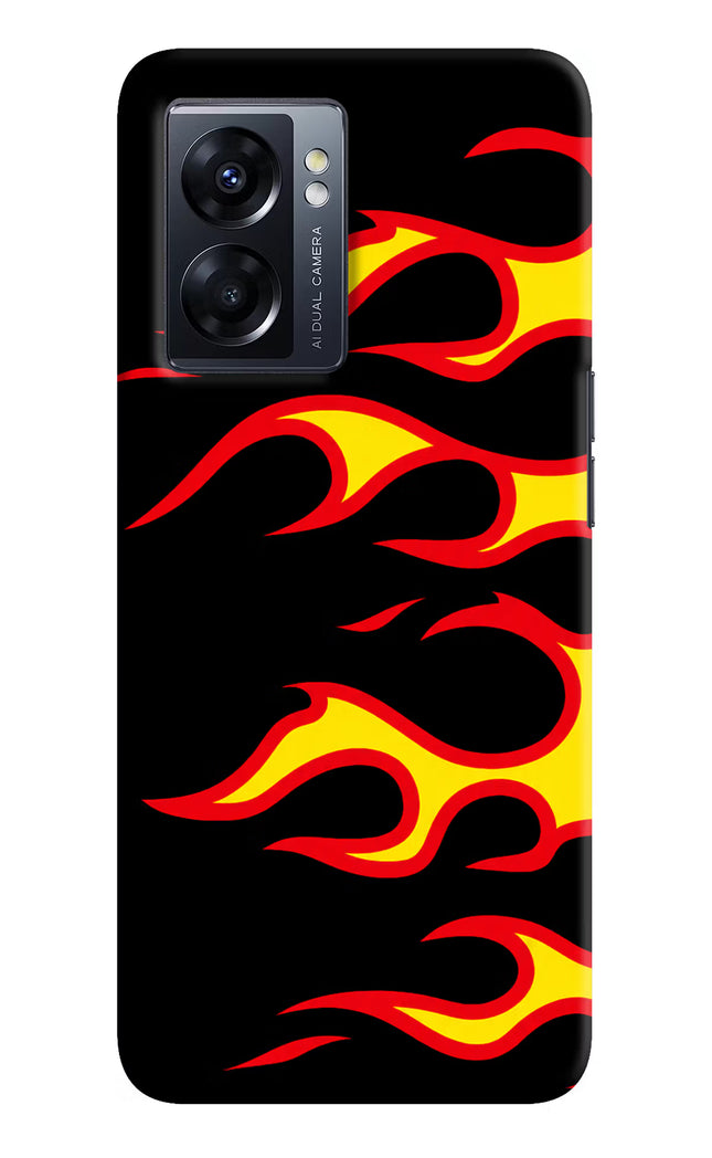 Side Sweep Flames Oppo K10 5G Hard Case Back Cover by Casekaro