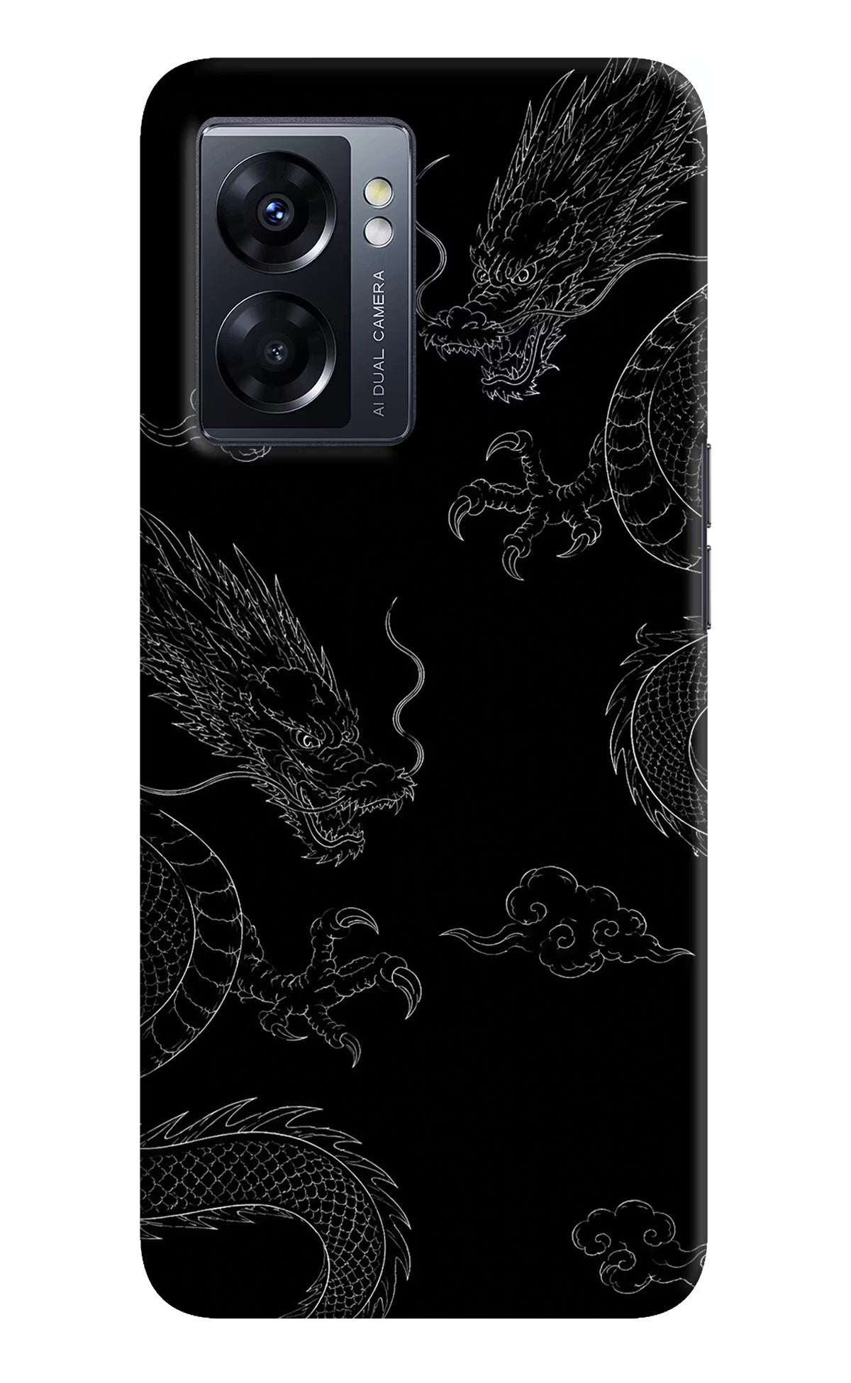 Twin Dragons Oppo K10 5G Hard Case Back Cover by Casekaro
