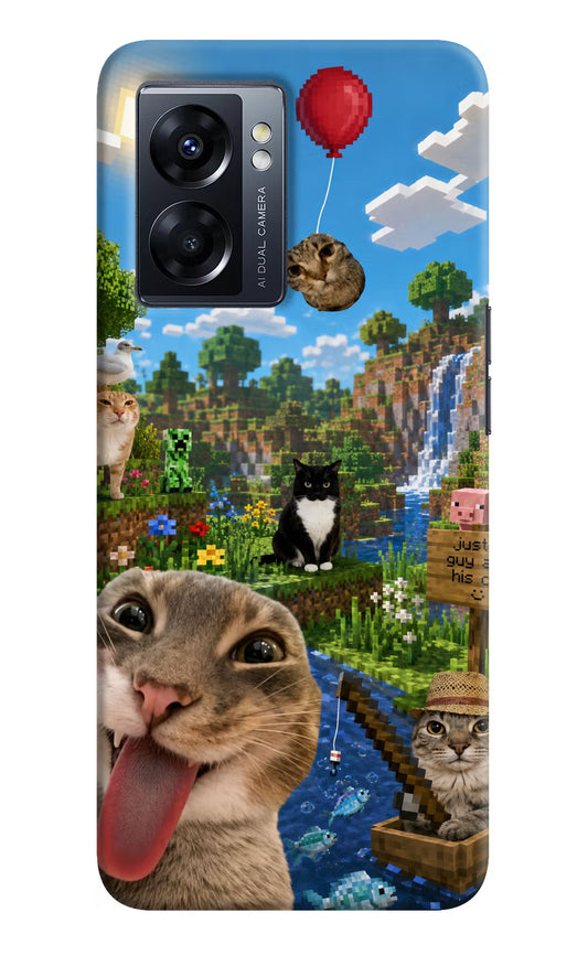 Minecraft Cat Chaos Oppo K10 5G Hard Case Back Cover by Casekaro