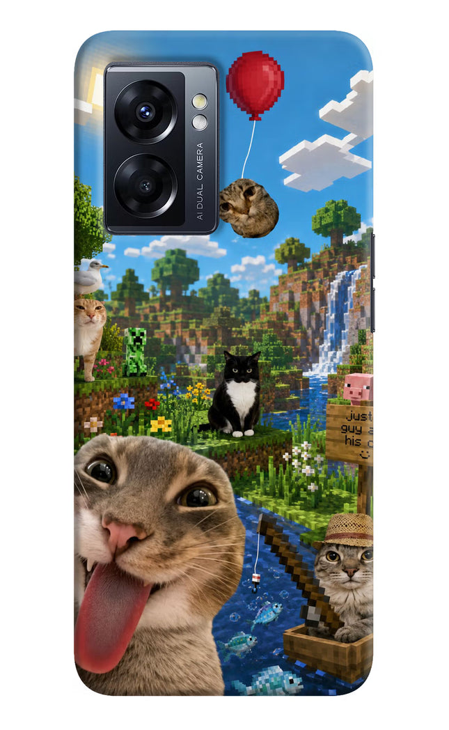 Minecraft Cat Chaos Oppo K10 5G Hard Case Back Cover by Casekaro