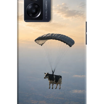 Skydiving Cow Oppo K10 5G Hard Case Back Cover by Casekaro