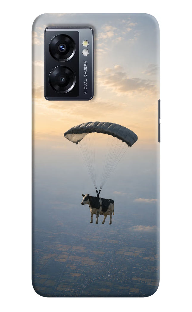 Skydiving Cow Oppo K10 5G Hard Case Back Cover by Casekaro