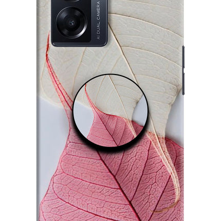 White Pink Leaf Oppo K10 5G Pop Case by Casekaro