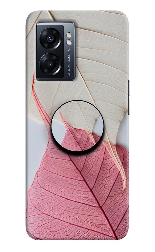 White Pink Leaf Oppo K10 5G Pop Case by Casekaro