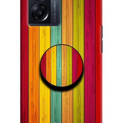 Multicolor Wooden Oppo K10 5G Pop Case by Casekaro